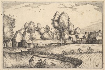 Droga wzdłuż pola, tablica 16 od Regiunculae et Villae aliquot Ducatus Brabantiae, ca. 1610 autorstwa Claes Jansz Visscher