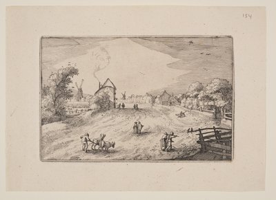 Droga w kierunku Lejdy z widoków okolic Haarlemu (Plaisante Plaetsen) autorstwa Claes Jansz. Visscher