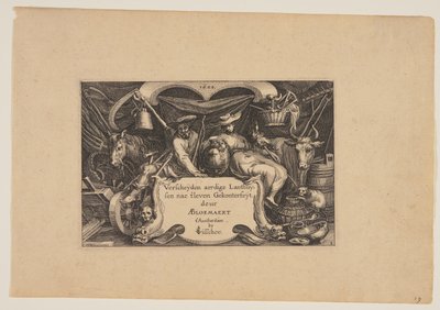 Strona tytułowa, z Landscapes (Verscheyden aerdige Lanthuysen...) autorstwa Claes Jansz. Visscher