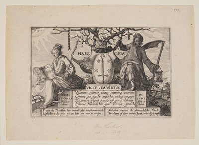 Tytuł, z Widoki w okolicach Haarlemu (Plaisante Plaetsen) autorstwa Claes Jansz. Visscher