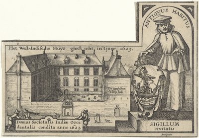 Dom Zachodnioindyjski w Amsterdamie, 1623-26 autorstwa Claes Jansz Visscher