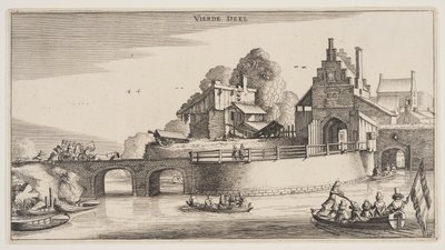 Wejście do miasta, z Pejzaże (Playsante Lantschappen) autorstwa Claes Jansz. Visscher II