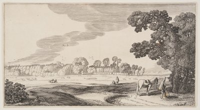 Widok pastwisk, od Landscapes (Playsante Lantschappen) autorstwa Claes Jansz. Visscher II