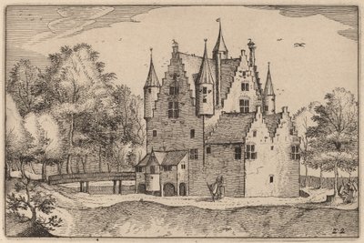 Zamek autorstwa Claes Jansz Visscher after Johannes van Doetechum, the Elder after Lucas