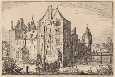 Zamek (Warmond?) autorstwa Claes Jansz Visscher after Johannes van Doetechum, the Elder after Lucas
