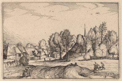 Droga do wioski autorstwa Claes Jansz Visscher after Johannes van Doetechum, the Elder after Lucas