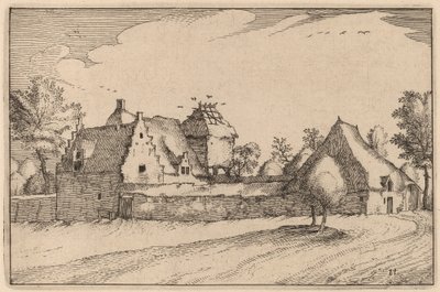 Farma otoczona murem autorstwa Claes Jansz Visscher after Johannes van Doetechum, the Elder after Lucas