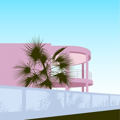 Dom na plaży w stylu art deco autorstwa Claire Huntley