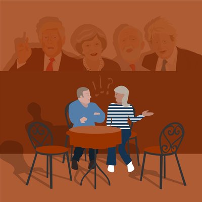 Debata w kawiarni autorstwa Claire Huntley