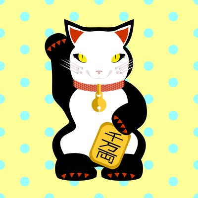 koralik neko szczęście kot autorstwa Claire Huntley