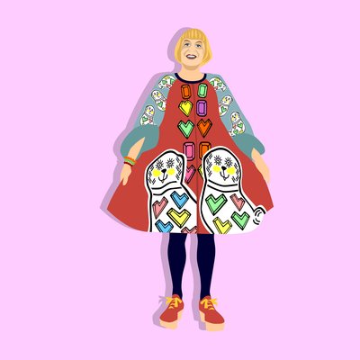 Portret Graysona Perry autorstwa Claire Huntley