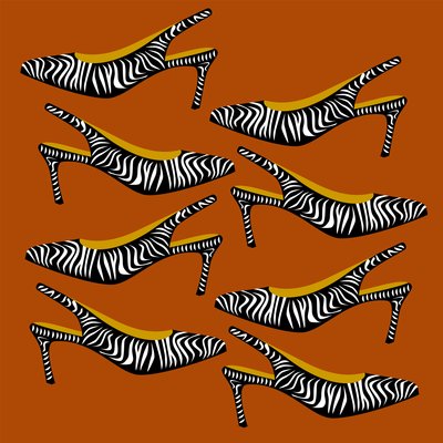 Zebra pantofle autorstwa Claire Huntley
