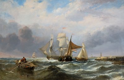 Statki u wybrzeży holenderskich, 1829-1860. autorstwa Clarkson Stanfield