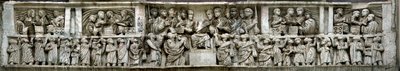 Konstantyn rozdający pieniądze ludowi Liberalitas. Detal Łuku Konstantyna, 312-3 autorstwa Classical Antiquities
