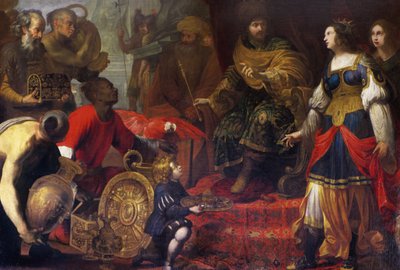 Król Salomon i królowa Saby (olej na płótnie) autorstwa Claude (attr. to) Vignon