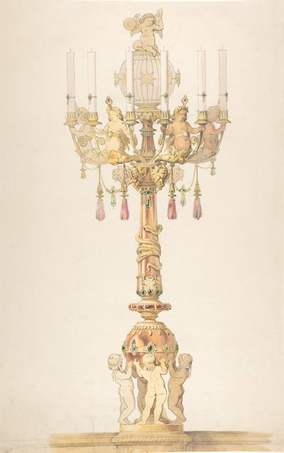 Projekt świecznika, 1810-38. autorstwa Claude Aimé Chenavard