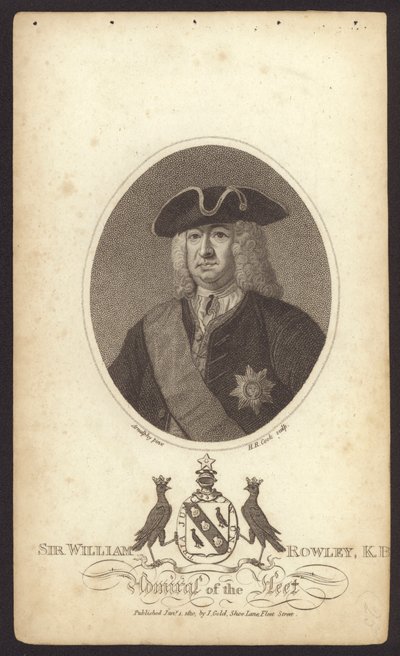 Sir William Rowley, admirał brytyjski (grawerowanie) autorstwa Claude Arnulphy