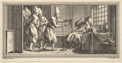 Wniesienie liny do więźnia, 1746-47. autorstwa Claude Augustin Duflos