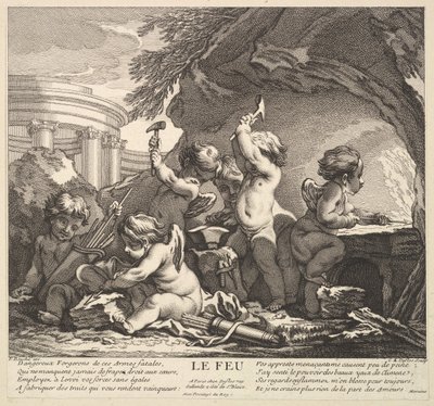 Ogień, XVIII wiek. autorstwa Claude Augustin Duflos