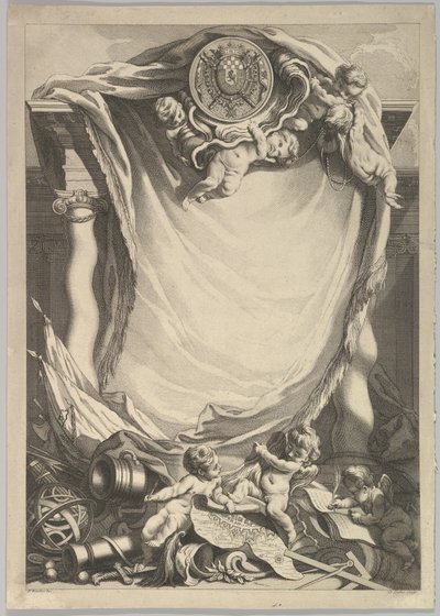 Ramka do talerza dedykacyjnego, XVIII wiek. autorstwa Claude Augustin Duflos