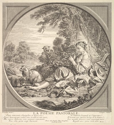 Poezja duszpasterska, ok. 1742. autorstwa Claude Augustin Duflos