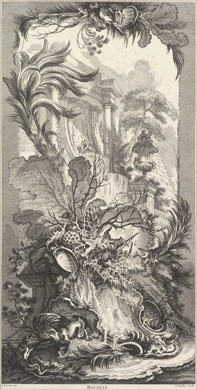 Ogród skalny Rocaille, ca. 1737. autorstwa Claude Augustin Duflos