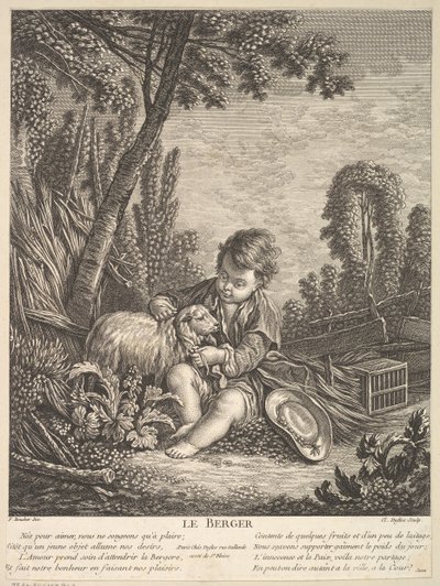 Pasterz, ok.1753. autorstwa Claude Augustin Duflos