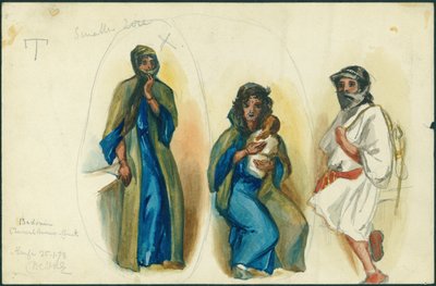 د بیدوین چارکول سوځونکي، د کارمل غره، هایفا ته نږدې، 1873 (د کاغذ پر مخ wc او پنسل) پولی autorstwa Claude Conder