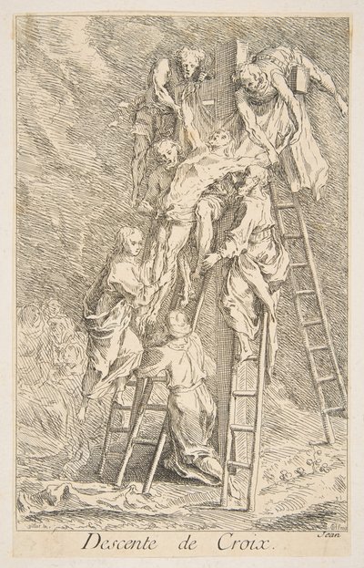 Zejście z Krzyża. Twórcy: Claude Gillot, Jacques Gabriel Huquier. autorstwa Claude Gillot, Jacques Gabriel Huquier