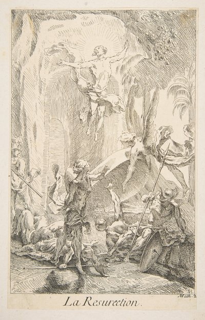 Zmartwychwstanie.n.d. Twórcy: Claude Gillot, Jacques Gabriel Huquier. autorstwa Claude Gillot, Jacques Gabriel Huquier