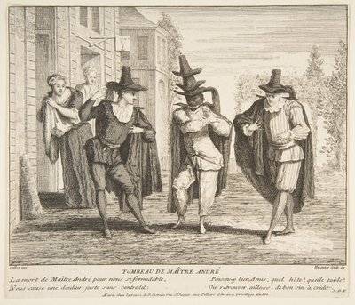 Śmierć Maitre Andre.n.d. Twórcy: Claude Gillot, Jacques Gabriel Huquier. autorstwa Claude Gillot, Jacques Gabriel Huquier