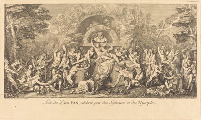 Feste du Dieu Pan, celebree par des Sylvains et des Nymphes (Święto Boga Pan obchodzone przez Sylvany i Nimfy) autorstwa Claude Gillot