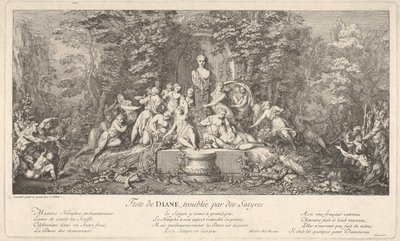 Święto Diany, przerwane przez satyrów Feste de Diana, perturbée par des Satyres..., ca. 1786. autorstwa Claude Gillot