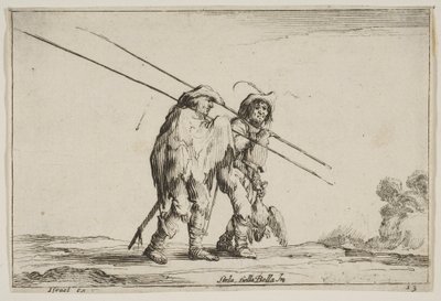 Obrazek 13: Dwóch pikinierów idących w prawo, każdy z pikami w prawej ręce..., 1642. autorstwa Claude Goyrand