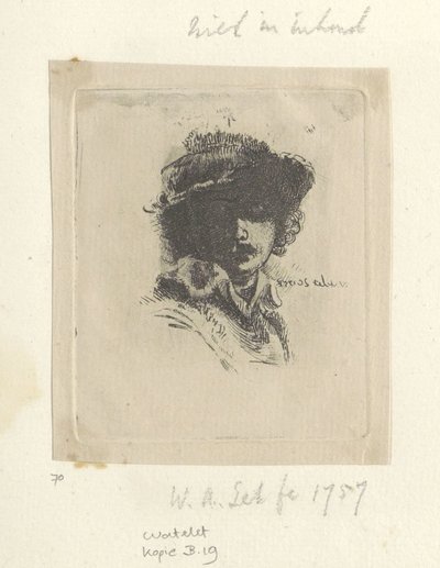 Zelfportret stawia Saskia: alleen Rembrandt Kolekcja osiemdziesięciu pięciu oryginalnych grafik (tytuł serii) autorstwa Claude Henri Watelet