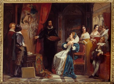 Królowa Francji Maria de Medicis (1573-1642) odwiedzająca warsztat malarza Pierre