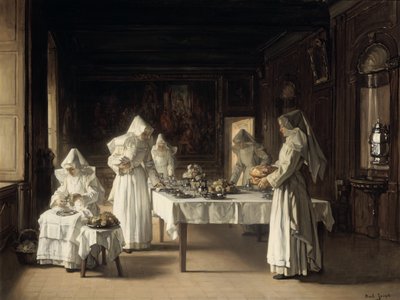 „Kolacja w Hospicjum Beaune”, Francja, koniec XIX i początek XX wieku autorstwa Claude Joseph Bail