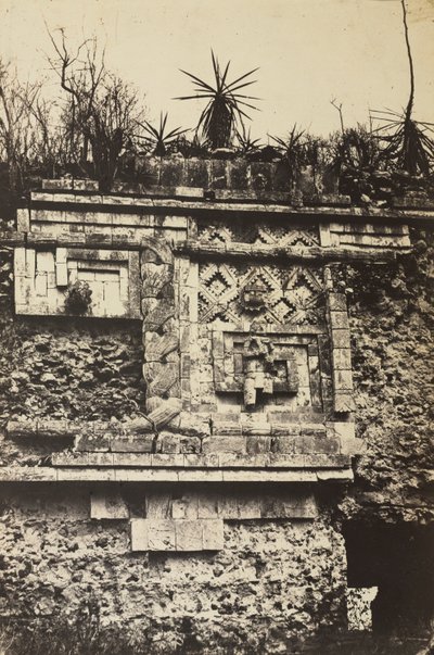 Klasztor, Uxmal, 1860. autorstwa Claude Joseph Désiré Charnay