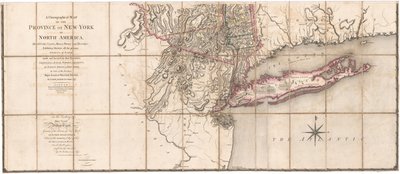 Sauthierin korografinen kartta New Yorkin maakunnasta [kartan alaosa]puola autorstwa Claude Joseph Sauthier