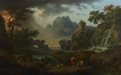 Krajobraz górski z nadchodzącą burzą autorstwa Claude Joseph Vernet