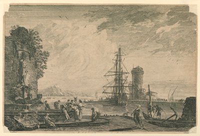W porcie (włoski port morski) autorstwa Claude Joseph Vernet