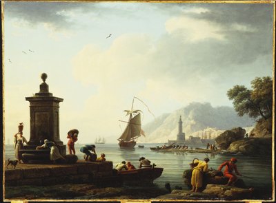 Widok na port w Genui, 1773 autorstwa Claude Joseph Vernet