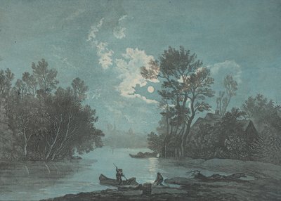 Rybacy przy Moonlight, ca. 1750-1800. autorstwa Claude Joseph Vernet