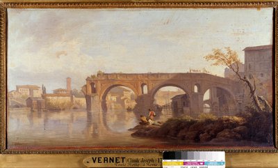 Le Ponte Rotto w Rzymie Obraz Josepha Verneta (1714-1789) XVIII w. Słońce. 0,4x0,77 m . autorstwa Claude Joseph Vernet