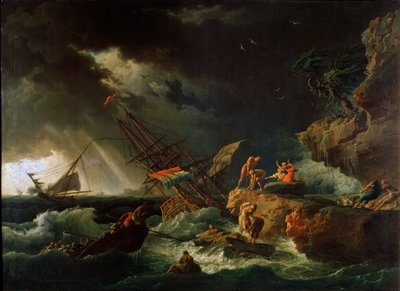Burza na morzu, lata czterdzieste XVIII wieku. autorstwa Claude Joseph Vernet