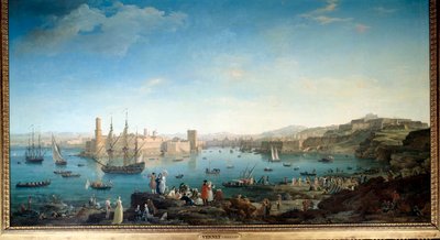 Wejście do portu w Marsylii w 1754 r. Obraz Josepha Verneta (1714-1789) autorstwa Claude Joseph Vernet