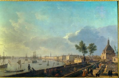 Port w Bordeaux z murami obronnymi Obraz Josepha Verneta (1714-1789) XVIII wiek. Paryż. Muzeum Morskie autorstwa Claude Joseph Vernet
