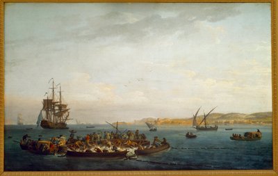 Połów tuńczyka. Obraz Josepha Verneta (1714-1789) XVIII-wieczny Paryż, Musee de la Marine autorstwa Claude Joseph Vernet