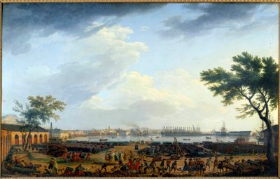 Widok na port w Tulonie i Arsenał Obraz Josepha Verneta (1714-1789) XVIII wiek. Paryż, Muzeum Marynarki autorstwa Claude Joseph Vernet