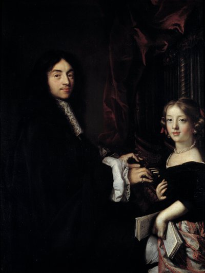 Portret organisty Charlesa Couperina (1638-1679) z córką malarza Obraz Claude